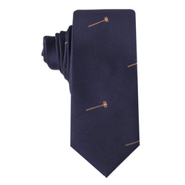 Men’s skinny tie with gavel design – law and justice-themed necktie for lawyers and judges