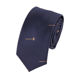 Slim tie featuring gavel pattern – legal profession accessory for court or formal events