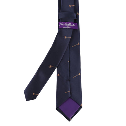 Gavel print skinny tie – unique gift for attorneys, law students, or legal enthusiasts