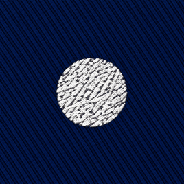 Golf Ball Skinny Tie in dark blue fabric featuring a white embroidered golf ball pattern.