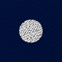 Golf Ball Skinny Tie in dark blue fabric featuring a white embroidered golf ball pattern.