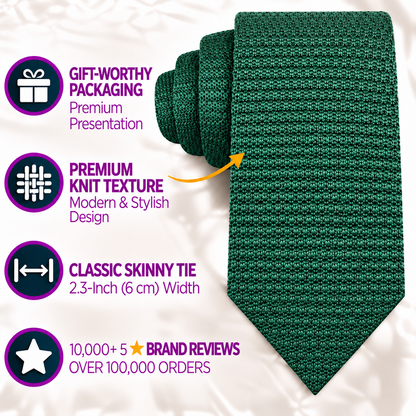 Green Knitted Skinny Tie