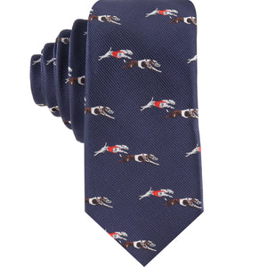 greyhound racing skinny tie for men featuring sleek dog racing inspired design perfect for formal and casual wear