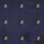 Dark blue textured fabric with embroidered tan polo players on horseback, the Horse Racing Pocket Square by AusCufflinks is the perfect Melbourne Cup or horse racing accessory.