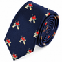 Ice Hockey Goalie Skinny Tie—a sophisticated accessory featuring a pattern of embroidered hockey goalies, perfect as a thoughtful gift for any sports enthusiast.