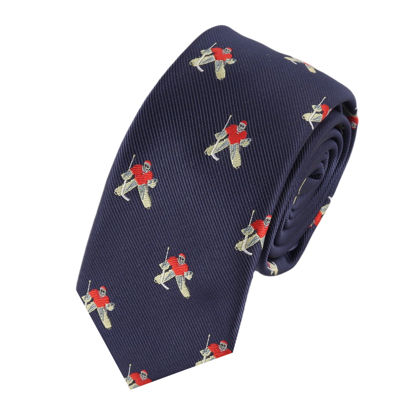 Slim tie featuring ice hockey goalie pattern – perfect for game day or sports events