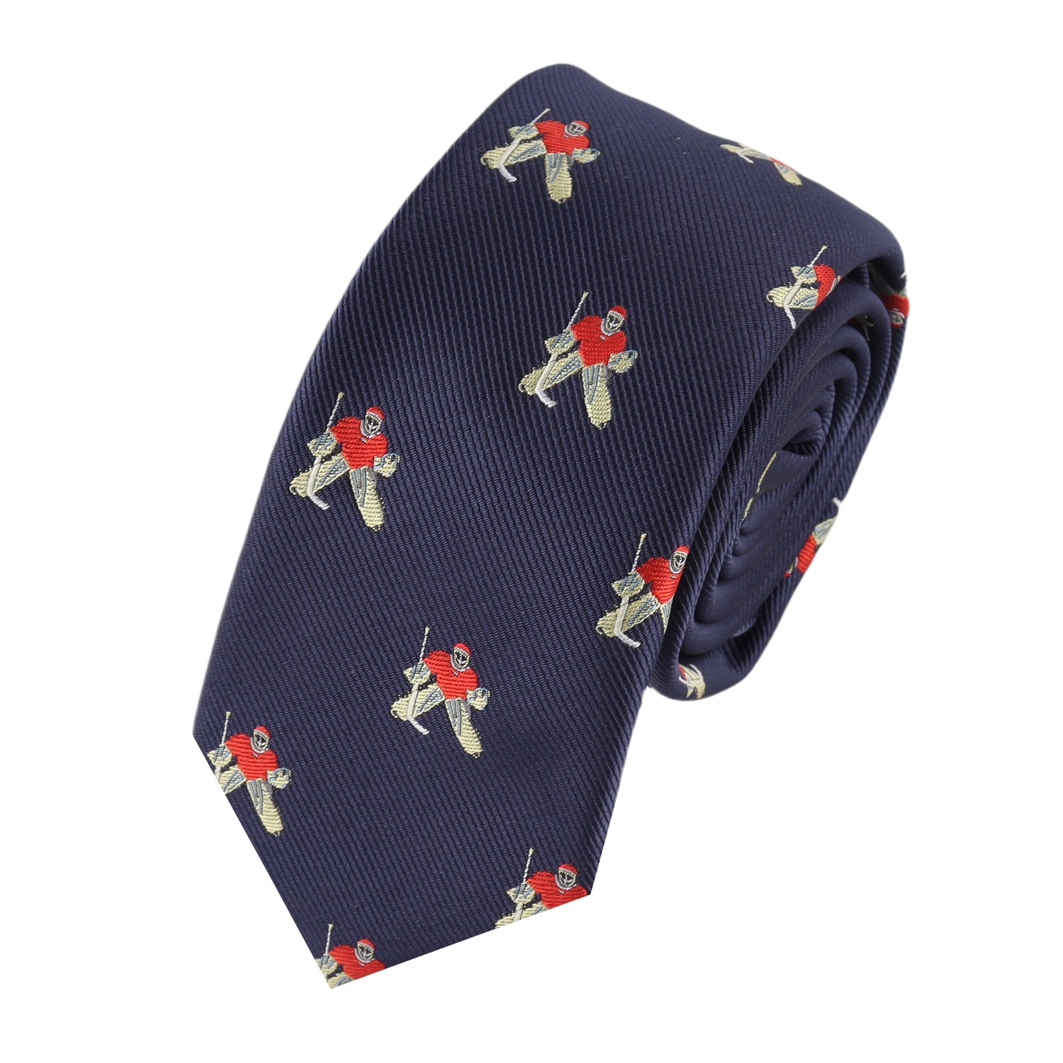 Slim tie featuring ice hockey goalie pattern – perfect for game day or sports events