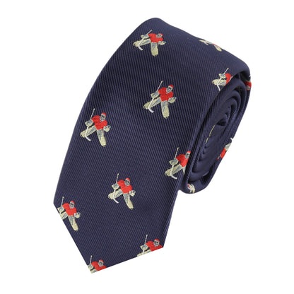 Slim tie featuring ice hockey goalie pattern – perfect for game day or sports events