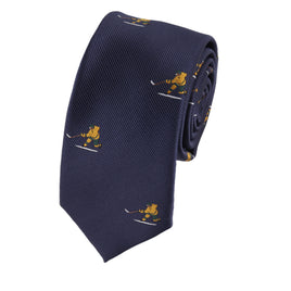 Slim tie featuring ice hockey player taking a shot – perfect for game day or events