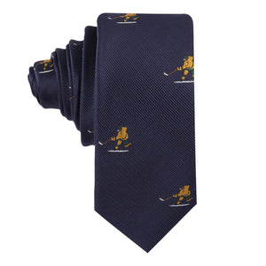 Men’s skinny tie with ice hockey shot design – sports-themed necktie for hockey lovers