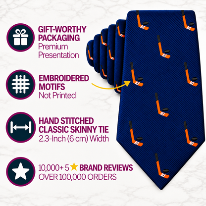 Ice Hockey Skinny Tie