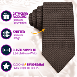Brown Knitted Skinny Tie