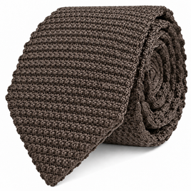 Brown Knitted Skinny Tie