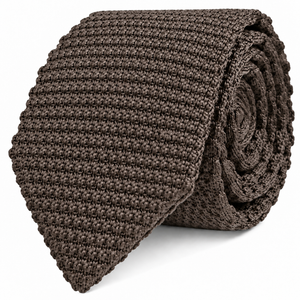 Brown Knitted Skinny Tie