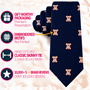 Navy blue Koala Skinny Tie with repeating koala embroidery, 2.3-inch width, and gift-worthy packaging.
