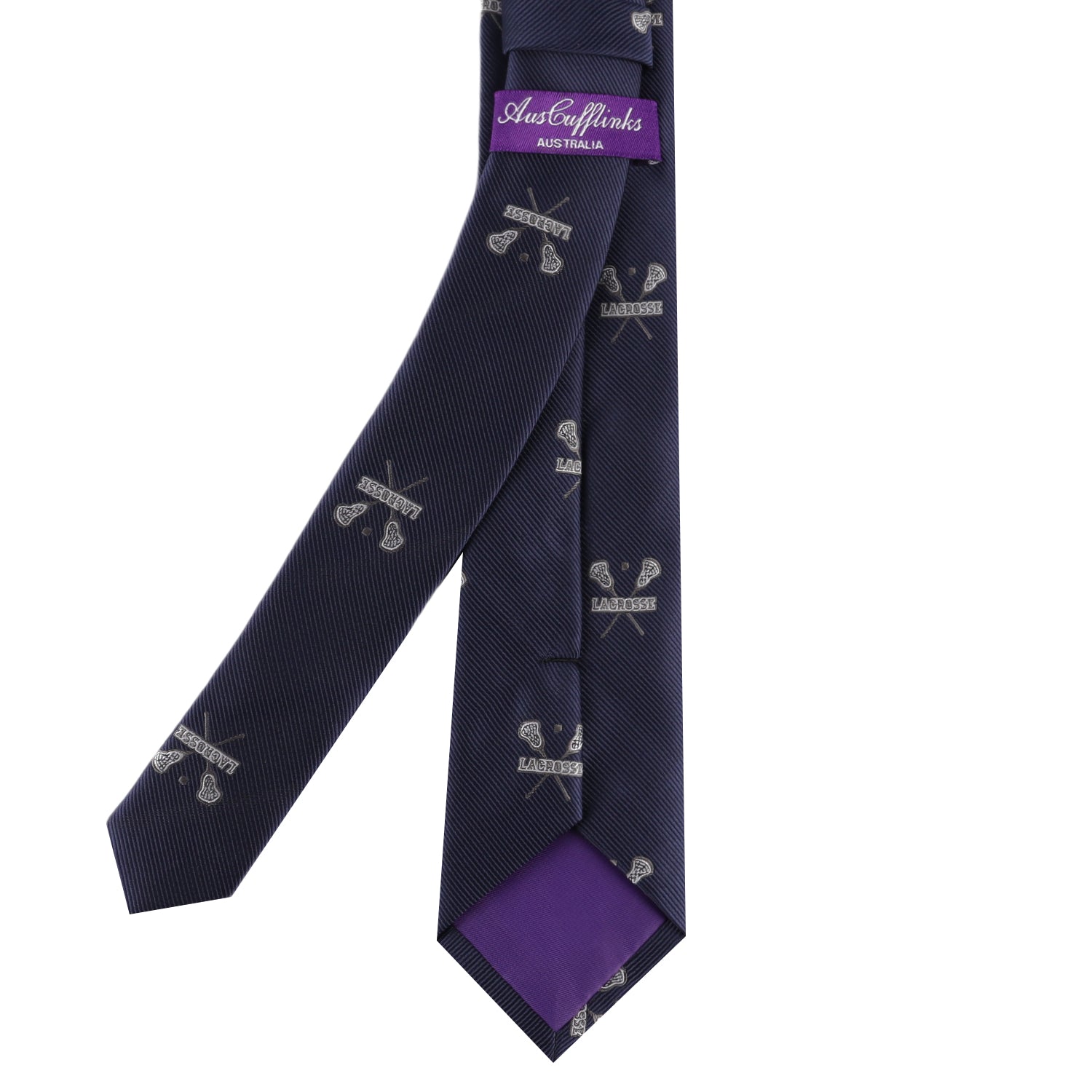 Lacrosse print skinny tie – fun and sporty accessory for athletes and enthusiasts







