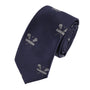 Slim tie featuring lacrosse sticks and ball pattern – perfect for games or sports events