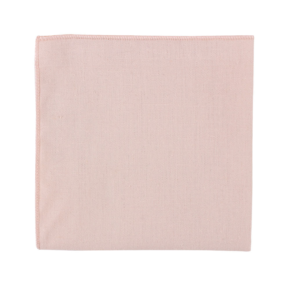 Cream Pink Cotton Bow Tie & Pocket Square Set