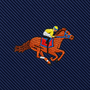 Featuring the embroidered image of a jockey in yellow atop a brown racehorse on a diagonally stitched navy blue fabric, the Melbourne Race Horse Skinny Tie offers an elegant tribute to Melbourne Cup fashion.