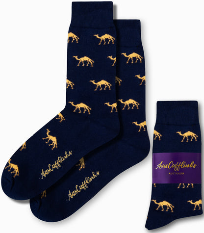 Men’s novelty camel print socks for casual and fun wear