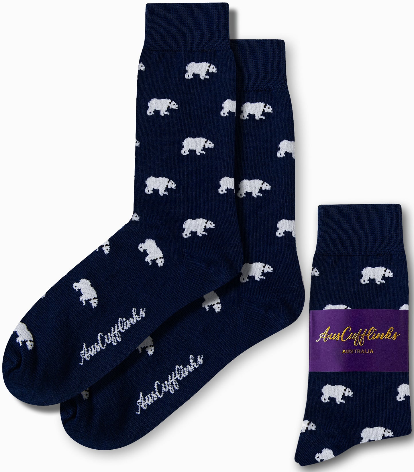 Giftable polar bear socks for men, ideal for birthdays or holidays