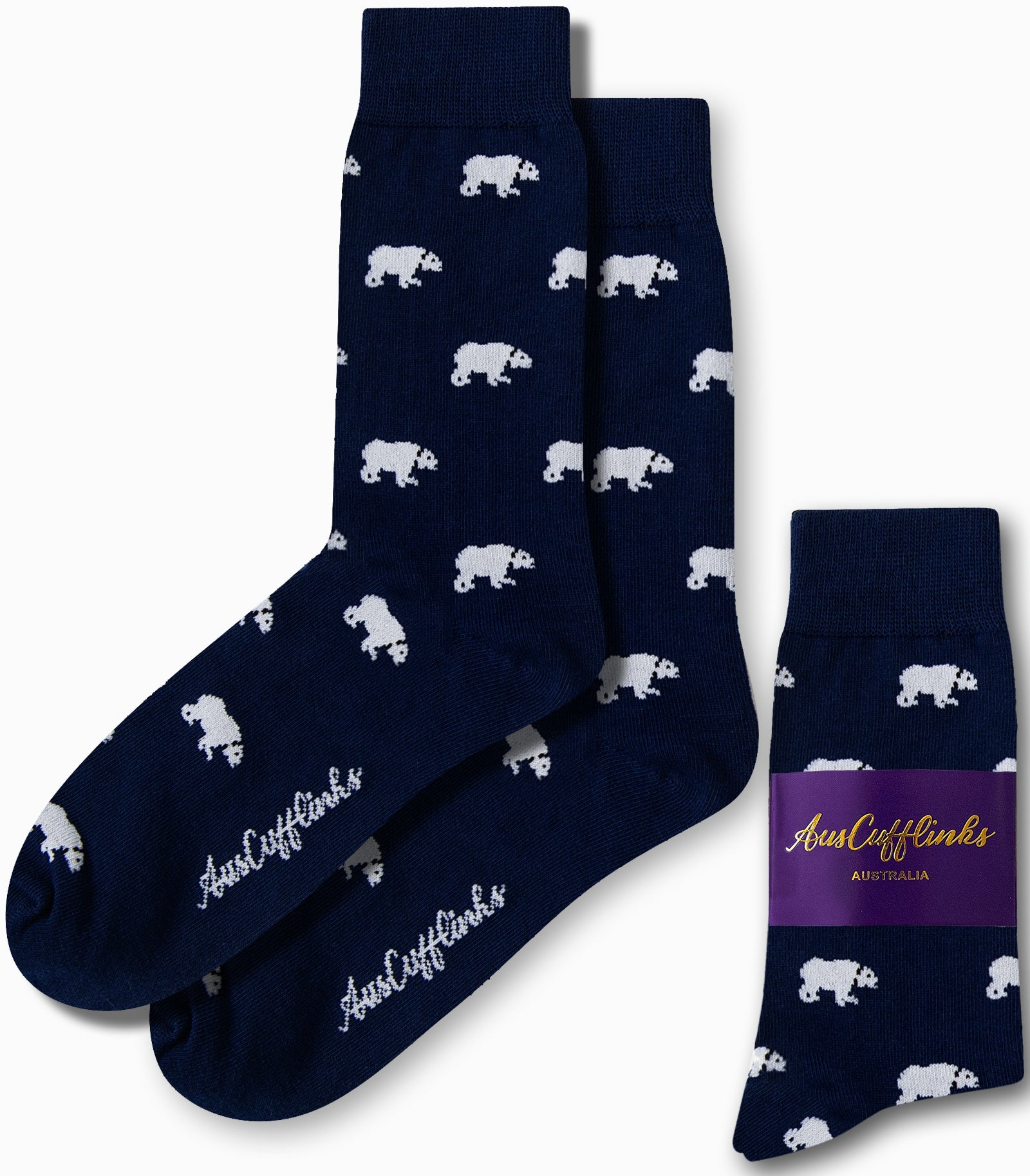 Giftable polar bear socks for men, ideal for birthdays or holidays