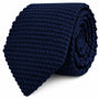Navy Knitted Skinny Tie
