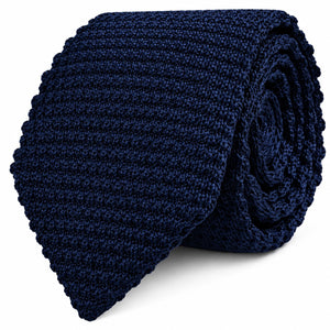 Navy Knitted Skinny Tie