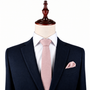 Baby Pink Skinny Necktie and Pocket Square Set