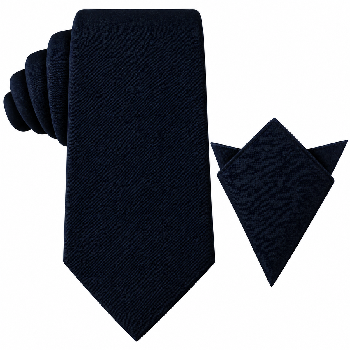 Dark Forest Navy Cotton Skinny Tie & Pocket Square Set