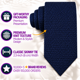 Navy Knitted Skinny Tie