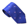 A stylish Pink Flamingo Navy Skinny Tie & Pocket Square Set, featuring a navy blue necktie adorned with a pattern of small pink flamingos, perfect for those elegant Navy evenings.