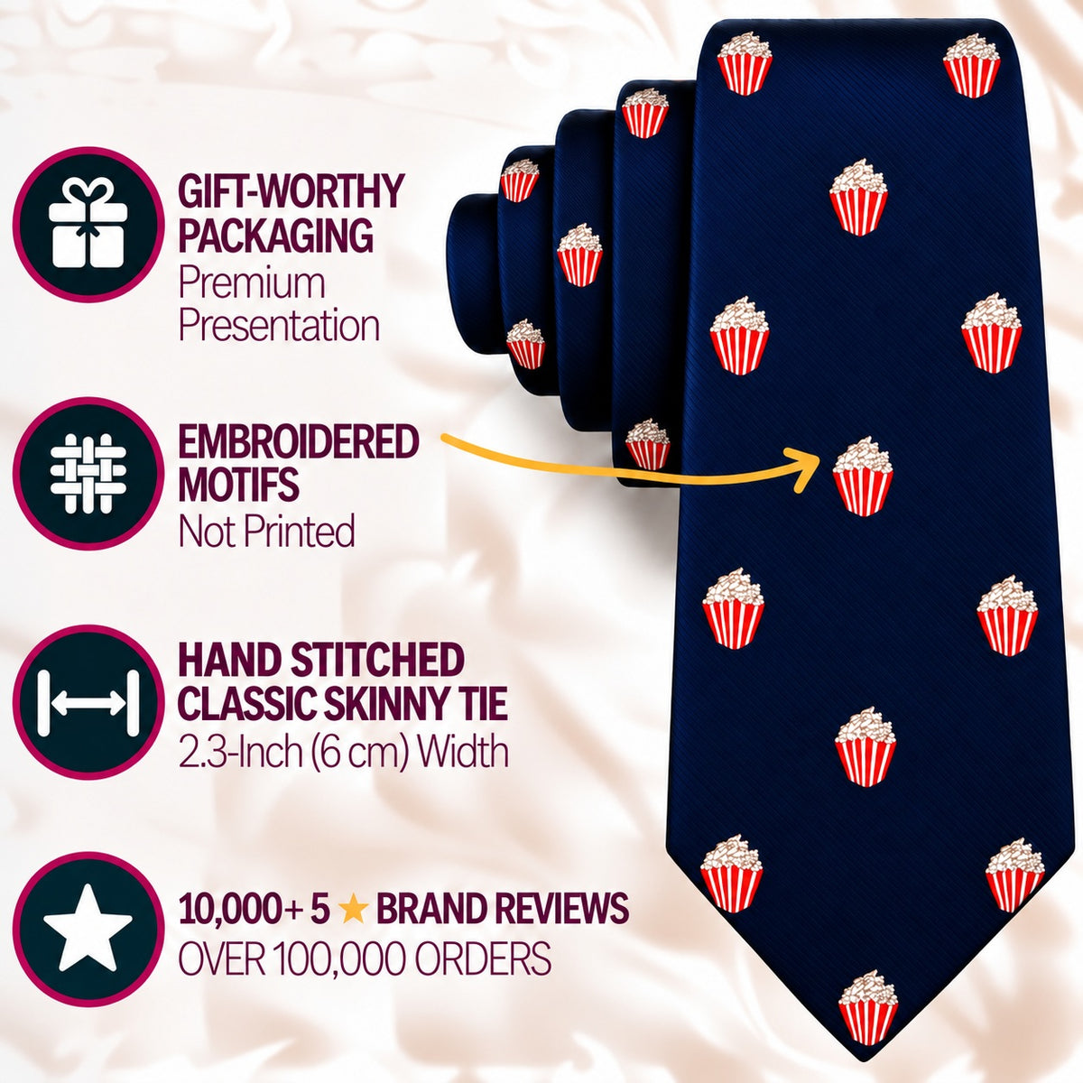 Popcorn Skinny Tie