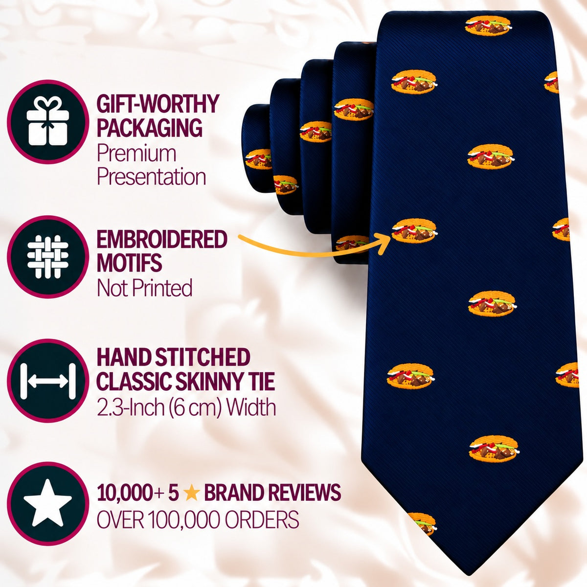 Pork Roll Skinny Tie