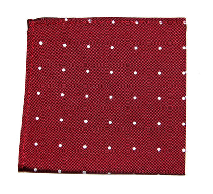 The Red White Polka Dot Business Tie & Pocket Square Set offers a coordinated, elegant touch to any business or formal ensemble with its red pocket square featuring small white polka dots that pairs perfectly with the matching tie.