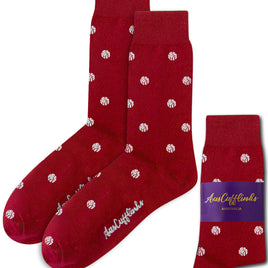 A pair of White Basketball Socks, displayed both flat and in "AusCufflinks Australia" packaging—an ideal basketball-inspired gift for NBA fans.