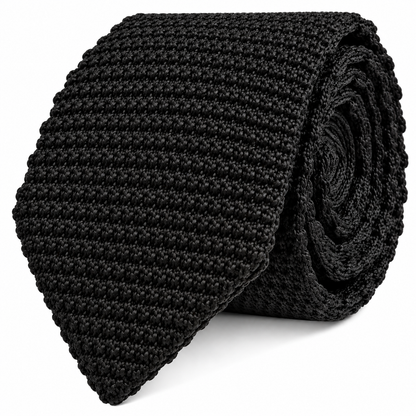 Black Knitted Skinny Tie