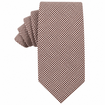 Brown Mini Houndstooth Business Cotton Tie
