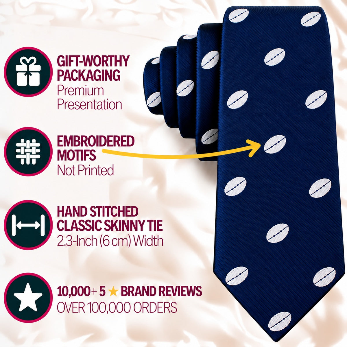 Rugby Skinny Tie