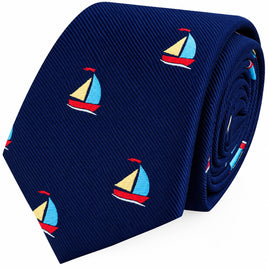 Sail Boat Skinny Tie