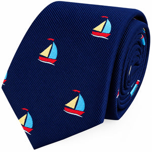 Sail Boat Skinny Tie