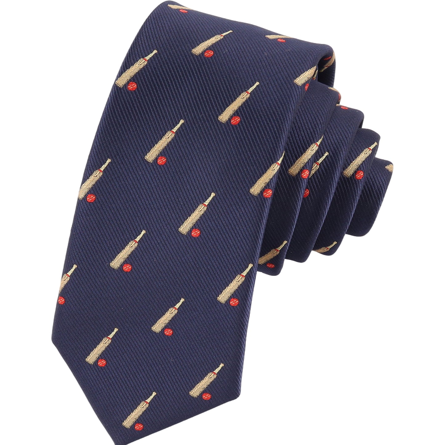 sports cricket bat print formal tie designed for cricket fans suitable for office wear weddings and special occasions