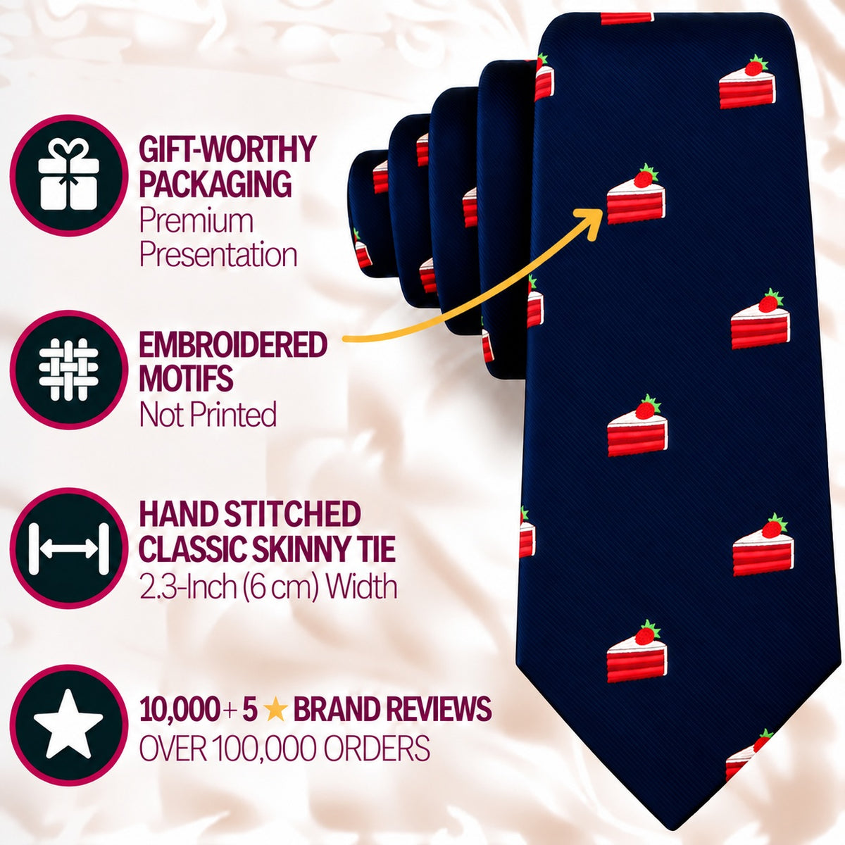 Strawberry Cake Skinny Tie