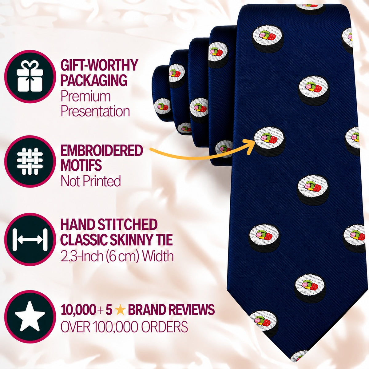 Sushi Skinny Tie
