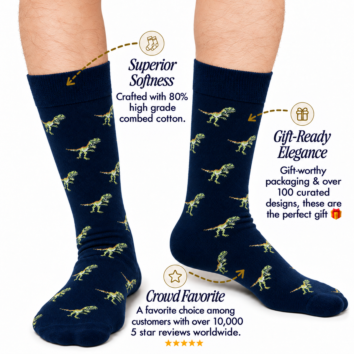 T-Rex Dinosaur Socks