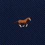 Featuring an embroidered brown horse with white markings set against a dark blue, diagonally striped fabric, the Thoroughbred Horse Skinny Tie is an elegant choice that makes a perfect gift for horse lovers and brings refined style to any collection.