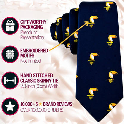 Toucan Bird Skinny Tie