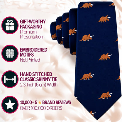 Triceratops Skinny Tie