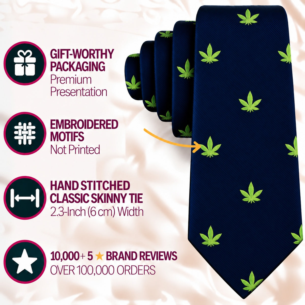Weed Skinny Tie