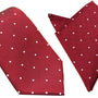 Red White Polka Dot Business Tie & Pocket Square Set